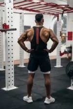 tank top męski czarny na siłownię stringer treningowy koszulka bez ramiączek