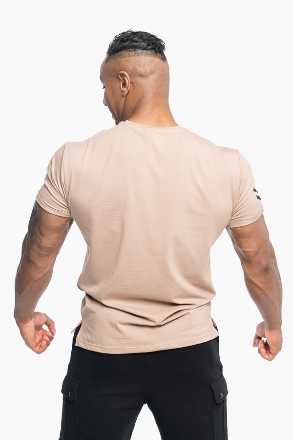 koszulka męska z krótkim rękawem w kolorze beżowym