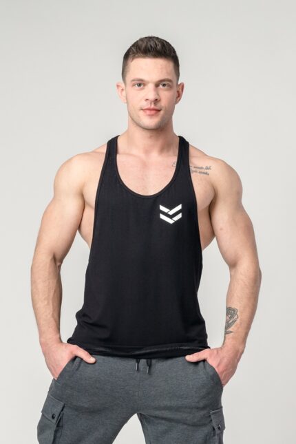 tank top męski na siłownię czarny męski