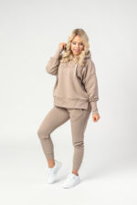 Women's oversize NUDE beige sweatshirt - Image 2
