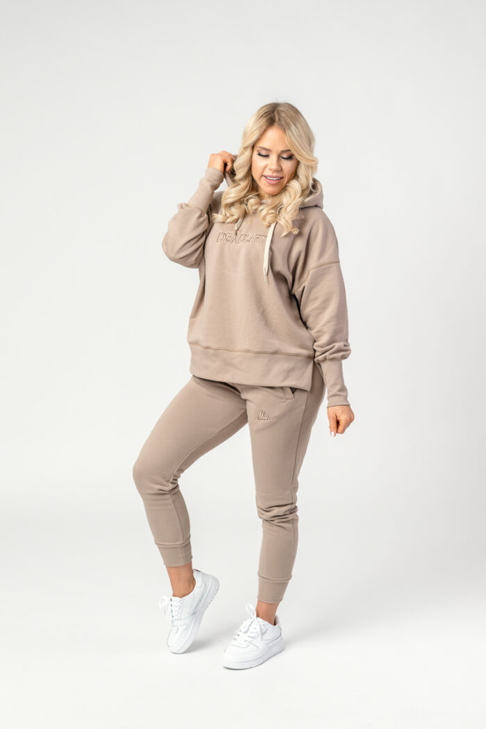 Women's oversize NUDE beige sweatshirt - Image 2