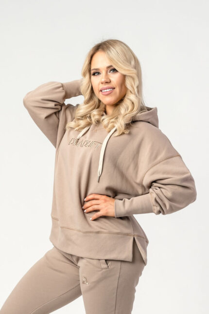 bluza damksa oversize beżowa