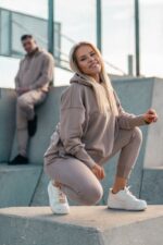 Women's oversize NUDE beige sweatshirt - Image 8