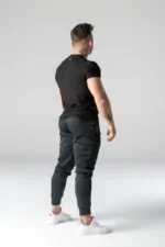 Men's slim fit T-shirt METALLIC black - Image 3
