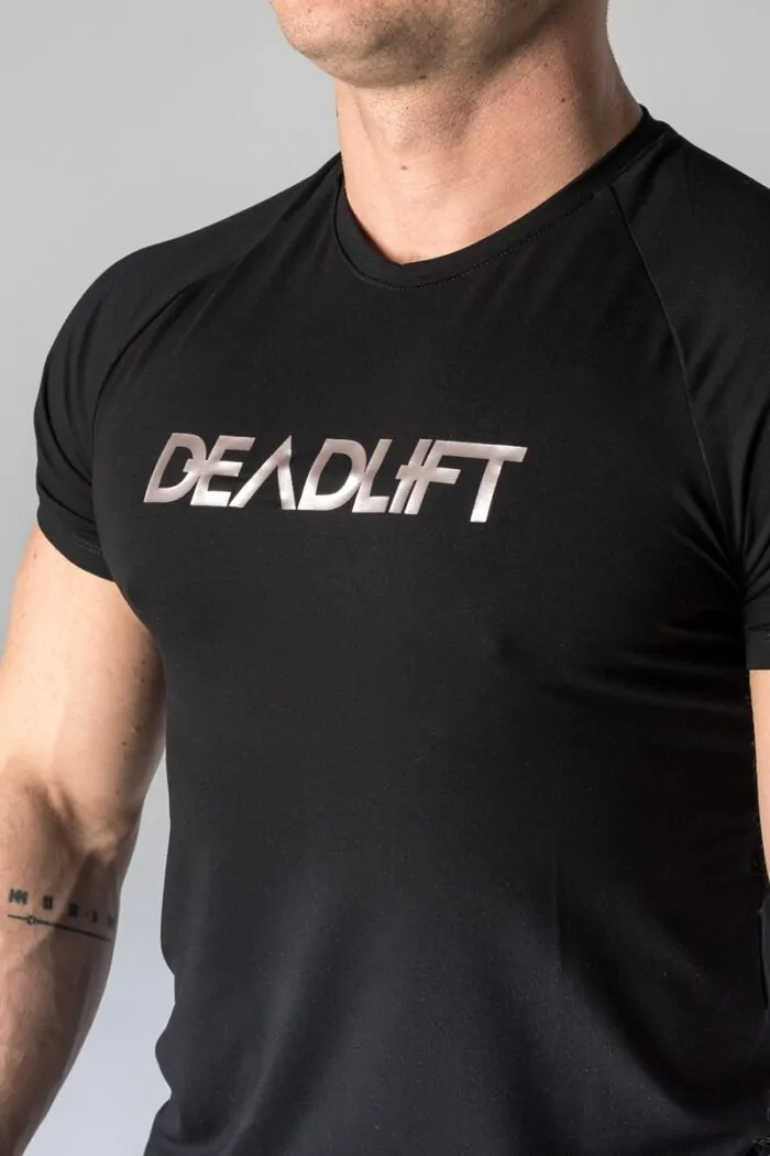 Men's slim fit T-shirt METALLIC black - Image 4