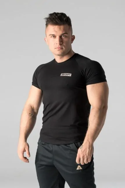 t-shirt męski slim fit czarny