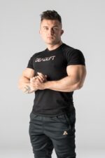 Men's slim fit T-shirt METALLIC black