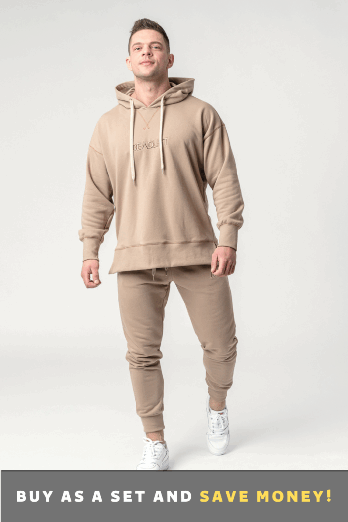 19 Men's sports tracksuit set NUDE beige - Image 1