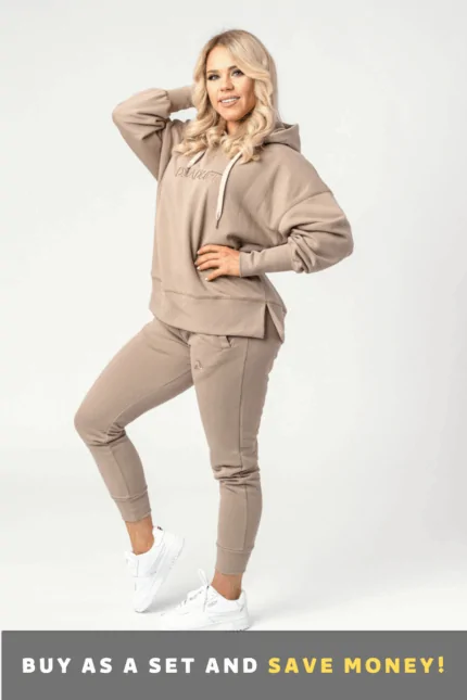 Women's sports tracksuit set NUDE beige