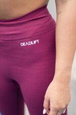 bezszwowy komplet sportowy damski prążkowany viva magenta
