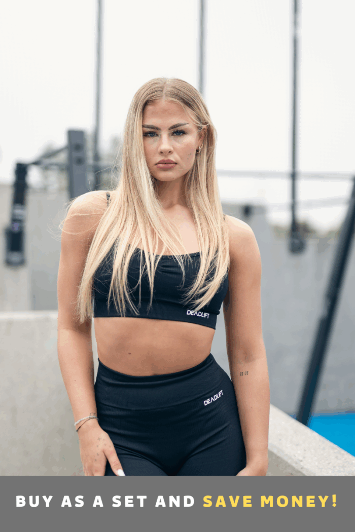 Women's sports set with BLACK leggings. - Image 1