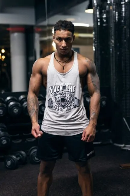 tank top męski na siłownię stringer treningowy