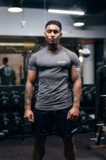 t-shirt męski sportowy slim fit siłownia