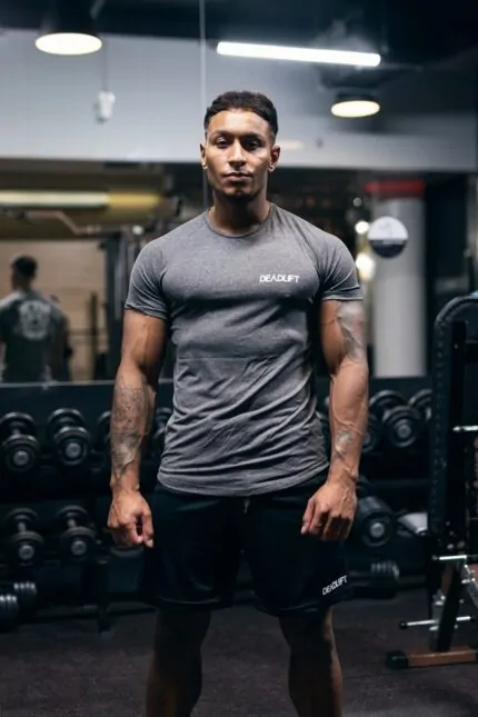 t-shirt męski sportowy slim fit siłownia