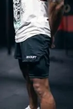krótkie spodenki męskie 2w1 sportowe
