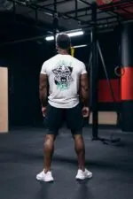 t-shirt męski sportowy slim fit siłownia motywacyjny nadruk