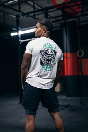 t-shirt męski sportowy slim fit siłownia motywacyjny nadruk