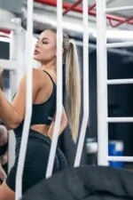 kombinezon sportowy damski czarny na trening
