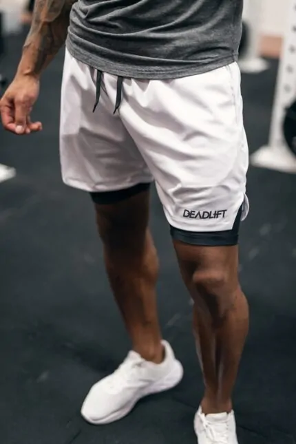 krótkie spodenki męskie 2w1 sportowe