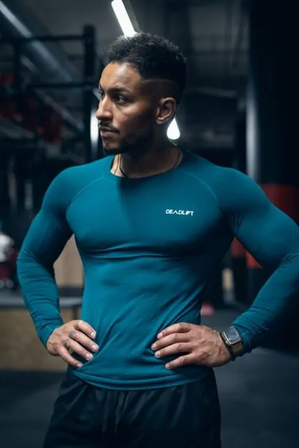 rashguard sportowy bezszwowy męski na siłownię