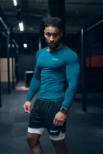 rashguard sportowy bezszwowy męski na siłownię