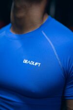 Koszulka treningowa rashguard bezszwowa męska BLUE - obrazek 7