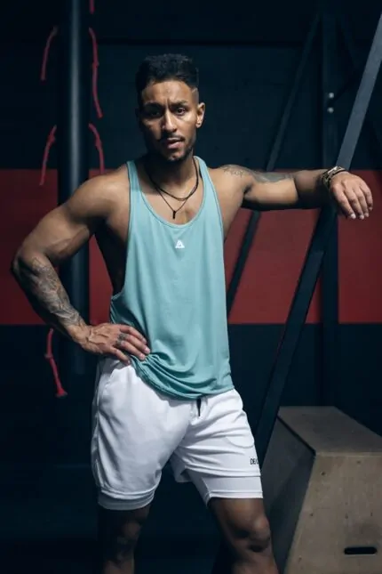 tank top męski na siłownię miętowy
