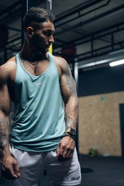tank top męski na siłownię push and pull