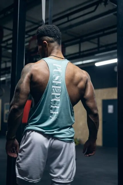 tank top męski na siłownię push and pull