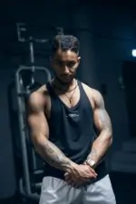 Tank top stringer męski PUSH PULL czarny - obrazek 2