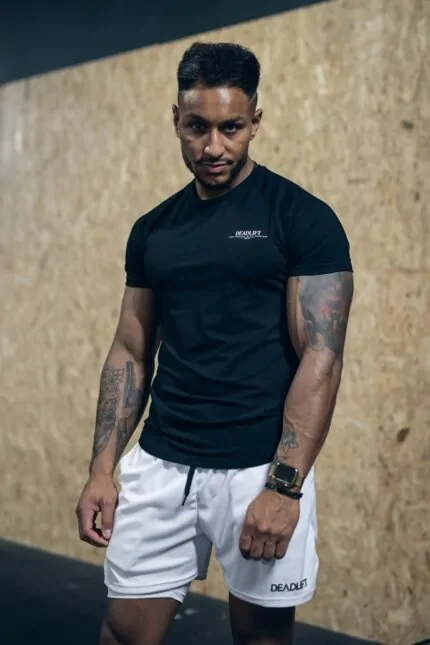 t-shirt męski sportowy slim fit push and pull