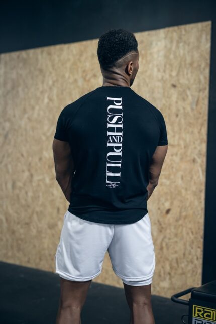 t-shirt męski sportowy slim fit push and pull