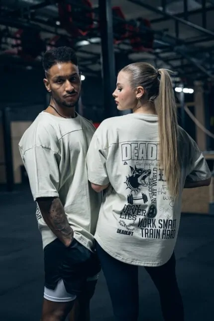koszulka oversize damska męska sportowa na siłownię