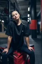 koszulka oversize sportowa na trening unisex czarna
