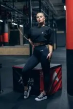 koszulka oversize sportowa na trening unisex czarna