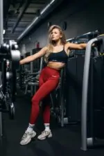 legginsy damskie treningowe seamless czerwone push up
