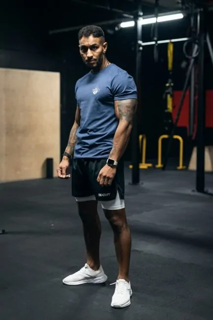 t-shirt męski slim fit sportowy na siłownię