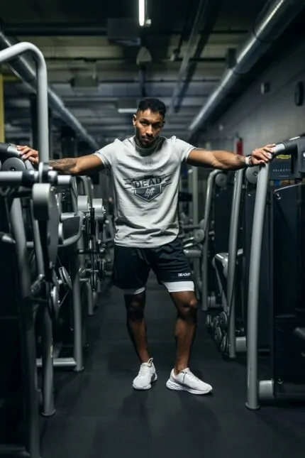 t-shirt slim fit męski logo deadlift sportowy