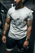 t-shirt slim fit męski logo deadlift sportowy