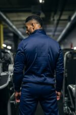 bluza męska sportowa szybkoschnąca granatowa treningowa