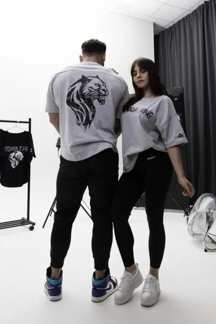 t-shirt oversize sportowy unisex na siłownię