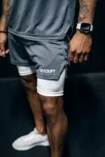 spodenki sportowe 2w1 męskie na trening
