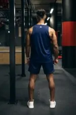 set sportowy męski szybkoschnący granatowy na trening