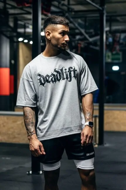 t-shirt oversize męski treningowy na siłownię luźny