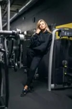 spodnie unisex dresowe czarne bawełna