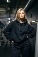 czarna bluza hoodie z kapturem unisex oversize