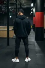 spodnie unisex dresowe czarne bawełna