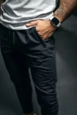 spodnie unisex dresowe czarne bawełna