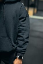 czarna bluza hoodie z kapturem unisex oversize