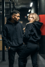 czarna bluza hoodie z kapturem unisex oversize